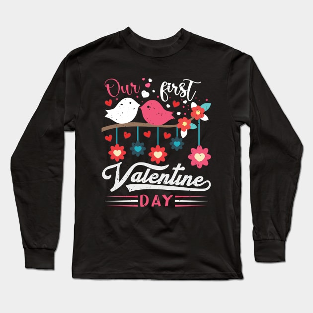 Our First Valentines Day Together 2024 Matching Couple Long Sleeve T-Shirt by Giftyshoop